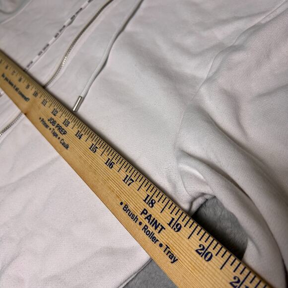 Michael Kors White Zip Up Logo Hoodie Mens XS Full Zip Comfort Soft Designer - Picture 6 of 7